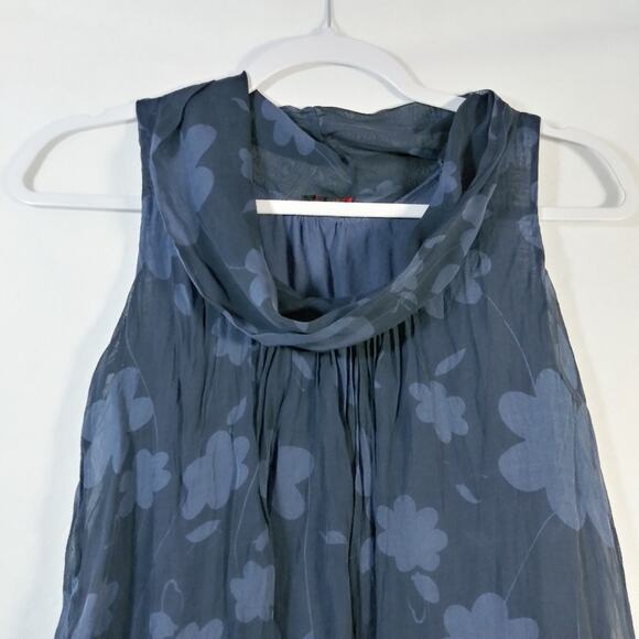 Carla Conti Silk Floral Lined Sleeveless Blouse Size M - Picture 3 of 5